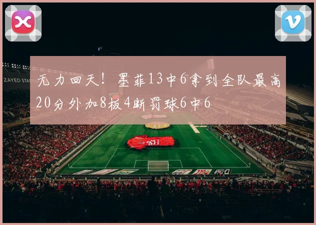 无力回天！墨菲13中6拿到全队最高20分外加8板4断罚球6中6